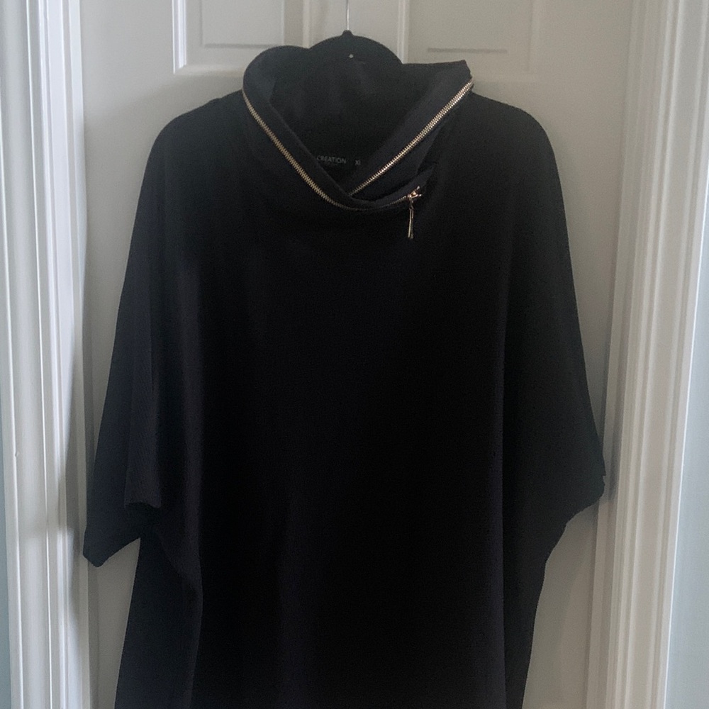 Black Sweater with Zipper Detail